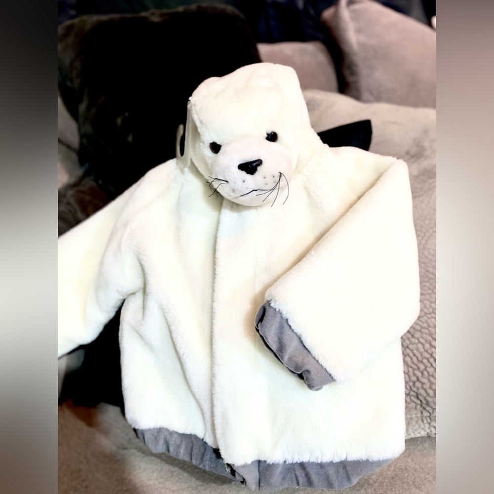 CUSDDLES Toddler Girls/Boys Bear Hooded Outerwear Coat. Color:White Size:5T